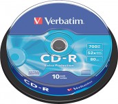 CD-R VERBATIM 700MB 52X ШПИНДЕЛ 10 БР