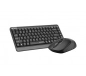 Комплект клавиатура и мишка A4TECH Fstyler F1110Q, Безжичен, Сива,безшумен