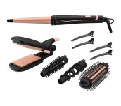 Rowenta CF4231F0 Multi Styler Infinite looks 14 in 1, conical, monotemp, accessories: conical curling wand, 2 in 1 straightening and crimping plates, eliptic waving wand, cool tip, pouch, heating indi